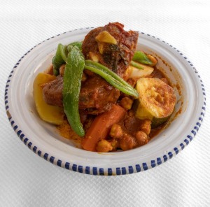 Tunisian dishe culinary Still Life. Lamb couscous