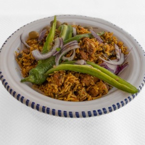 Tunisian dishe culinary Still Life. Rice